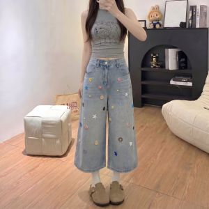 AIYITI | Retro Colorful Wide Leg Jeans for Plus Size