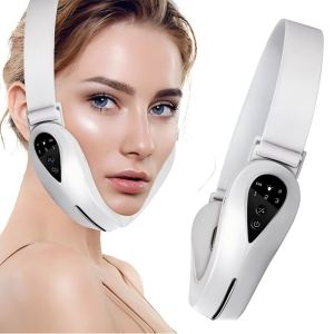 EMS Facial Massager V-Line Lift Up Belt Red Blue Light Face Slimming Vibration Massager Face Lifting Device Reduce Double Chin