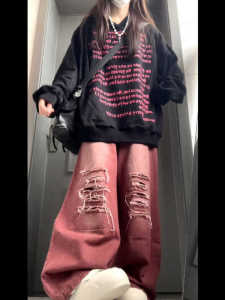 American High Street Letter Print Hoodie Womens Loose Oversize Trendy Brand Spring Autumn Couple Jacket Korean Style Long Sleeve