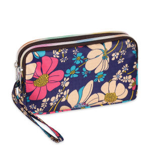 Cute Student Long Wallet Three-Zipper Mobile Phone Pouch