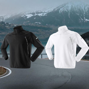 เสื้อผ้ากีฬาฤดูใบไม้ร่วง/ฤดูหนาวสำหรับนักศึกษาตัวอย่างการฝึกซ้อมวิ่งชาย เสื้อผ้ากีฬาแบบสวมหัวสองชิ้น ดูดซับเหงื่อแห้งเร็ว วัสดุโพลีเอสเตอร์