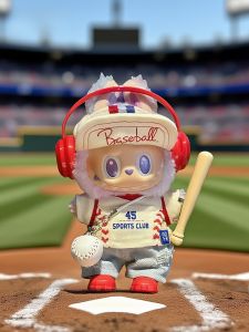 ชุดเสื้อผ้าตุ๊กตาลาบูบู สไตล์สปอร์ต ชุด จี้กล่องสุ่มเคลือบเงา ทันสมัย ชิ้น อุปกรณ์เสริมไม้เบสบอล ตุ๊กตาขนนุ่มขนาด 17 ซม ชุดแต่งกายตุ๊กตา