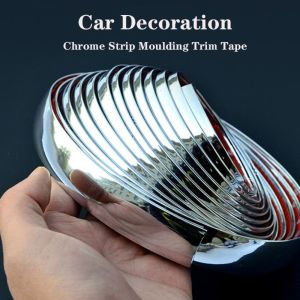 TKC28 Universal Silver Sticker Guard Moulding Styling Trim Car Styling Scratch-Proof Anti-collision Strip Car Chrome Trim Strip Car Decoration Strip Auto Door Protector Bumper Protection Sticker