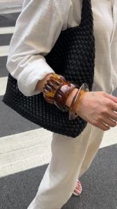 Ingemark | 3 Styles Ethnic Brown Resin Acrylic Bangles for Women New Trend Vintage Irregular Geometric Wide Bracelet Charm Jewelry