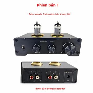 D200 Ống Chân Không Tiền Khuếch Đại Có Bluetooth 5.0 6J1/6K4 Ống HIFI Điều Chỉnh Treble & Bass NE5532 Op Amp Rạp Hát Tại Nhà Thân Kim Loại