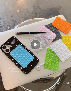 24/40 ซิลิโคน สี่เหลี่ยม ด้านเดียว เหนียว ถ้วยดูด โทรศัพท์มือถือ สติกเกอร์ กันลื่น พร้อมกาวติดผนัง แข็งแรง