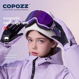 COPOZZ | COPOZZ Children Magnetic Ski Goggles Cartoon Winter Anti-Fog Outdoor Windproof Professional UV400 Double Layers Kids Ski Eyewear