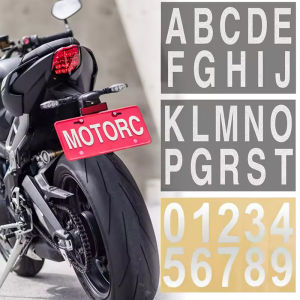 3Sheets/set Night Reflective Alphabet Label Decal Car License Plate Number Reflective Stickers Mailbox Door Plate Number Waterproof Decals