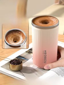 Electric Stirring Cup Automatic Magnetic Lazy Persons Coffee Shaker Milk Tea Brewing Stainless Steel Water Cup for Everyone