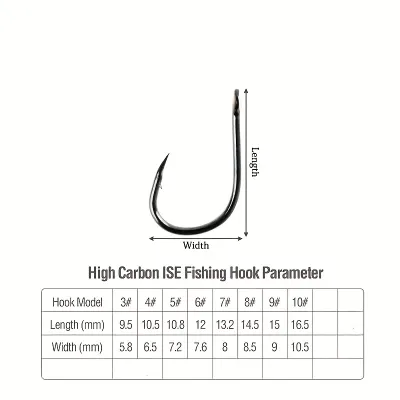 Extra Sharp Fishing Hooks Set - T-Shaped Skewer Design 5 Fishhooks with String Sizes 3#-10#