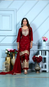 Elegant Embroidered Palazzo Suit for Festive & Party Wear