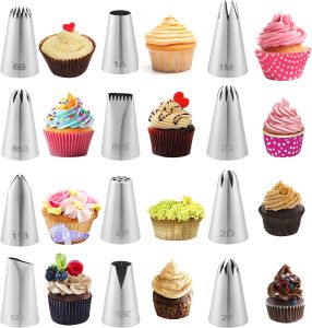 XMSJ | 12PC Piping Nozzle SetFood Grade and Premium Stainless Steel Large Piping Tips for DIY Baking CupcakesCake DecoratingPastries