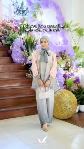 TERBARU BAJU SETELAN ONESET WANITA KEKINIAN OOTD OUTFIT KONDANGAN | SETELAN FASHION MUSLIM | OLEA HANSA AYASA ELILA SET BY VENTE | SETELAN BAHAN SAPTOLACE MIX SOPIA