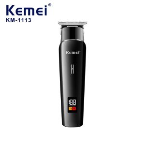 Kemei KM-1113 Professional Mini Portable Black Hair Clipper Rechargeable LCD Display Hair Trimmer Electric Low Noise Strong Power Haircut Machine