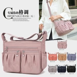 2024 New Bags Middle-Aged and Elderly Mother Bag Nylon Canvas Bag Large Capacity Shoulder Bag Messenger Bag Womens Bag