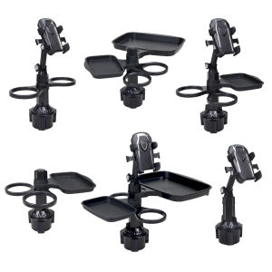 Foldable Car Cup Holder Tray Expandable Drink Stand with Phone Holder  Food Plate Rotatable Vehicle Table Organizer Road Trip