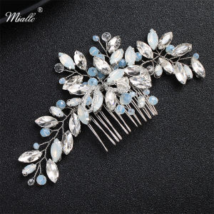 Miallo Newest Blue Opal Crystal Bridal Hair Combs Clips Wedding Hair Accessories Jewelry Fashion Headpiece
