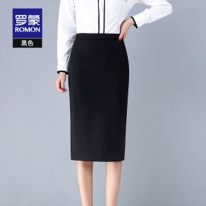 Romon Womens Professional Half-length Skirt Bodycon Suit Work Dress Versatile Business Casual mid Waist Polyester Blend