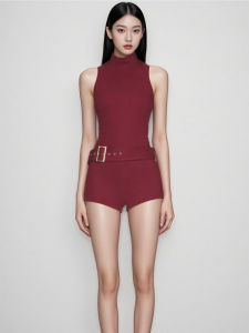 Retro Halter Sleeveless Slim Jumpsuit