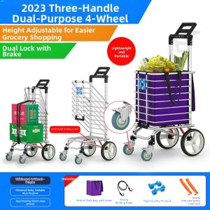Portable Foldable Shopping Cart with Seat