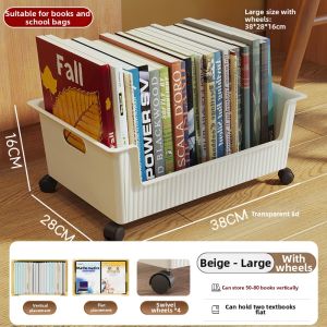 Transparent Foldable Wheeled Storage Box for Books