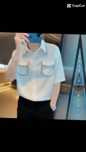 Áo sơ mi áo sơ mi nam áo sơ mi cộc tay thiết kế độc đáo hoạ tiết trang trí ở 2 túi trước ngực và cổ áo - Chất poly cao cấp mềm mịn không xù không phai màu - Mã N49