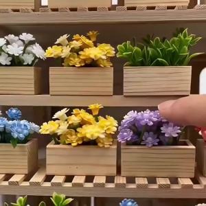 Hot Sale Dollhouse Scene Flower Potted Model Mini Artificial Gypsophila Pot Ornament for Micro Landscape & Garden Decoration