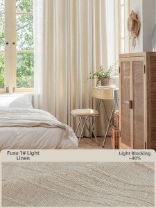 LIANHUAJI | French Linen Style Semi-Opaque Curtain