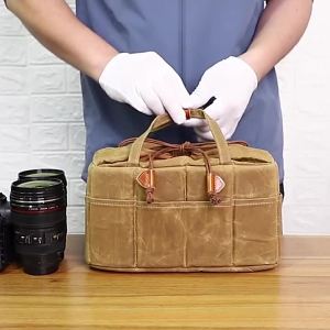 Túi Đựng Ống Kính Máy Ảnh DSLR Chống Nước QISEMIAN Phụ Kiện Bảo Quản Máy Ảnh Kỹ Thuật Số Không Gương Lật Chất Liệu Polyester Kiểu Dáng Túi Xách