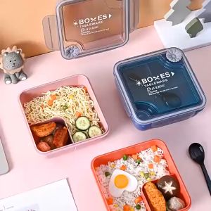 Lunch Box Kotak Bekal Wonderful Life Bening Kapasitas 900ml Free Sendok Bpa Free