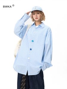 BWKA | Dopamine Interesting Buttoned Check Shirt Casual Outerwear