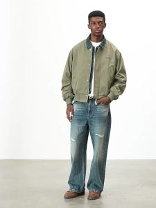 CHINISM | Denim Patchwork Design MA1 Jacket