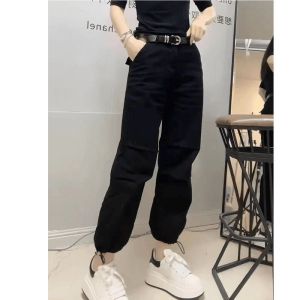 กางเกงยีนส์ทรงหลวมเอวสูงทรงหลวมสไตล์ฮาเร็มสำหรับผู้หญิง กางเกงขายาวทรงหลวมสบายๆ ทรงหลวม กางเกงขายาวทรงหลวม กางเกงยีนส์ทรงหลวม