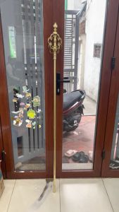 Gậy tích trượng bằng đồng Chiều dài gậy làm theo ý khách (Có thể xoáy tháo rời thân tiện mang lại)