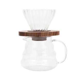 MONGDIO | Hand Pour Coffee Filter Cup Glass Sharing Pot Set Cold Brew Cup Drip Coffee Pot with Scale Filter