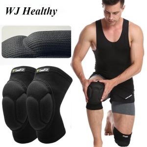 【WJ】1 cặp Bảo vệ đầu gối dày gối bọt biển Bóng chuyền bảo vệ chống trượt va chạm hỗ trợ đầu gối Đau đầu gối