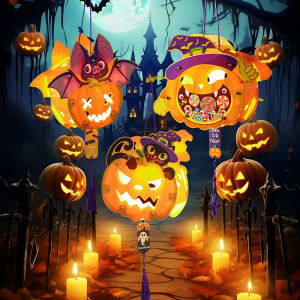 Sáng ác đèn lồng bí ngô lồng Đèn bí ngô Halloween đèn lồng bí ngô cầm tay phát sáng đèn trang trí cho trẻ em trang trí hóa trang tiệc tùng tự làm