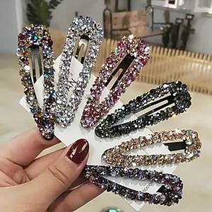 Korean Style Fashionable Side Clip Diamond Encrusted Hair Accessories Sweet BB Clip Fringe Hair Ornament for Girls