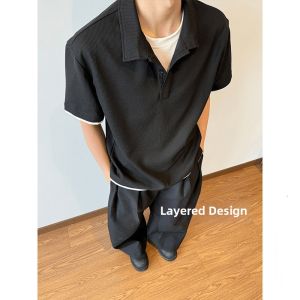 Korean Style Cool and Handsome Polo Shirt and Trousers Set