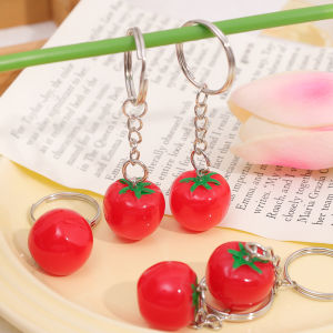 【♡Lovely girls house♡】5Pcs Resin Simulation Tomato Keychain Backpack Pendant