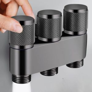 Brass One in Three Out Three Way Control Washing Machine Chrome/gray Faucet Three Way Triangle Valve G1/3Mini Multi-function