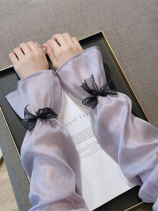 Cute Loose Ice Silk Sun Protection Sleeve Covers for Women Summer Cycling Arm Protection Thin Ice Sleeve Anti-Uv Large Size