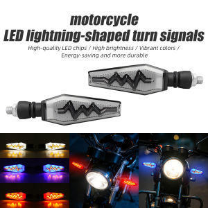 KEVANLY | 1 Pair Heartbeat Design Motorcycle Turn Signal Front Rear Blinker Dual Color for Driving Turning Universal Motorcycle Indicator