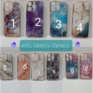 Casing Samsung A03S / A04S / A04 / A04E / A05 / A05S. / A14 / A15 / A24 / A32 4G - Casing Marble Chrome
