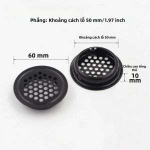 1 Chiếc Vòng Thép Không Gỉ Ống Dẫn Khí Thông Hơi Đường Kính 50mm Lưới Đen Louver Cho Tủ Lỗ Cắm Tủ Quần Áo Lưới Tản Nhiệt