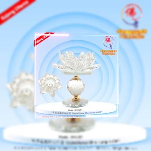孝濟神料 | 水晶酥油灯座 | 水晶莲花酥油灯座 点亮心灵 璀璨人生 Crystal Lotus Ghee Lamp Holder Illuminate Your Spirit Sparkle Your Life