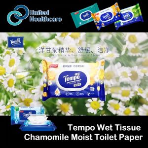 Tempo Wet Tissue Chamomile Moist Toilet Paper 200mm x 140mm 40 Pcs/ Pack