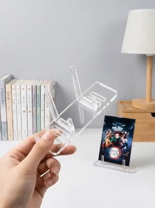 Adjustable Acrylic Display Stand Holder Clear Display Rack for Cards Frame Badge Collectibles