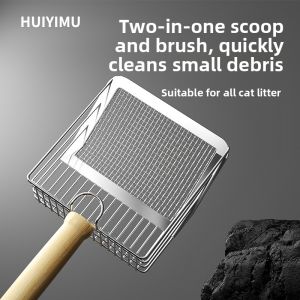 MONLEYTA | Dual-Function Metal Stainless Steel Cat Litter Scoop