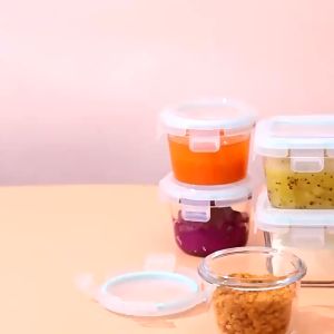 M-MALL 180ML FOODGRADE Glass Baby Food Container Cereal Porridge Snack Storage Jar 食品级宝宝辅食盒